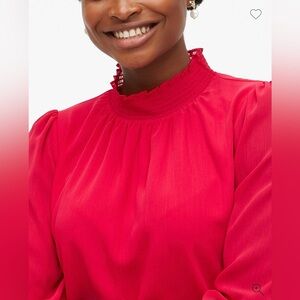 J Crew Factory Smocked Shirt in Pink